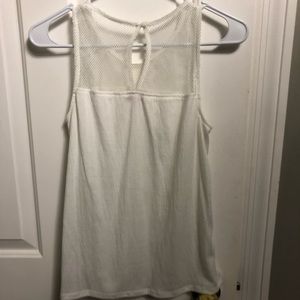 White linen top with netting detail